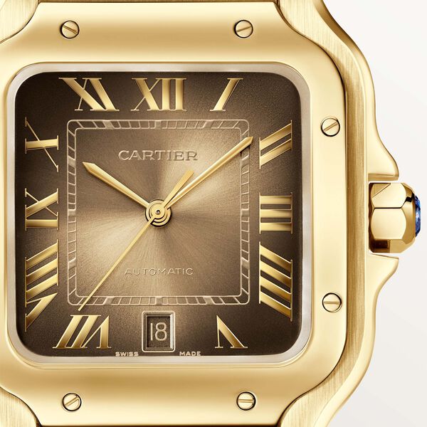Santos de Cartier 40 mm automatique en or jaune, grand mod&egrave;le